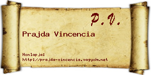 Prajda Vincencia névjegykártya